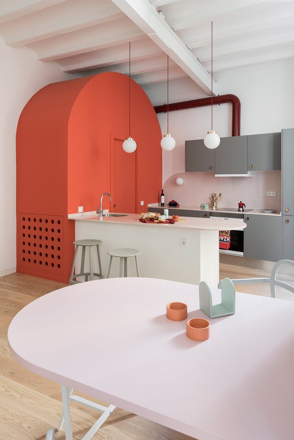 5 mẫu thiết kế nội thất sử dụng màu cam san hô - 11